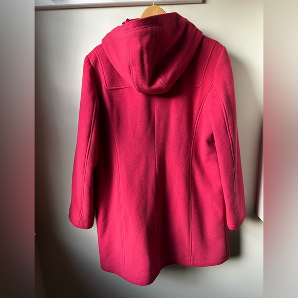 LL BEAN Classic Lambswool Duffel Coat Hooded  Toggle  Thinsulate Italy Long 16 - Picture 5 of 10